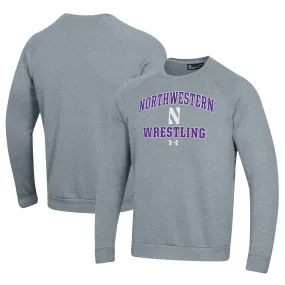 Under Armour Northwestern Wildcats Gray Wrestling All Day Arch Fleece Pullover Sweatshirt