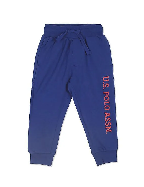 U.S. Polo Assn. Kids Boys Blue Elasticized Waist Logo Joggers