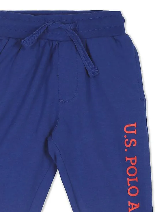 U.S. Polo Assn. Kids Boys Blue Elasticized Waist Logo Joggers