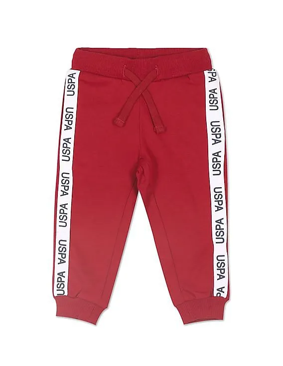 U.S. Polo Assn. Kids Girls Red Mid Rise Solid Joggers