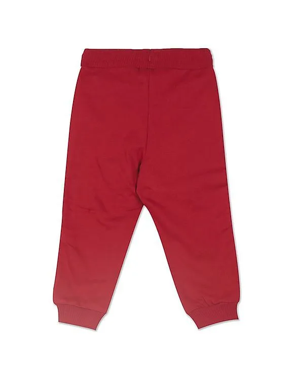 U.S. Polo Assn. Kids Girls Red Mid Rise Solid Joggers