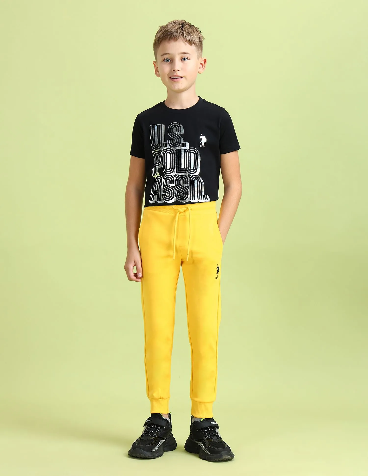 U.S. Polo Assn. Kids Regular Fit Solid Cargo Joggers