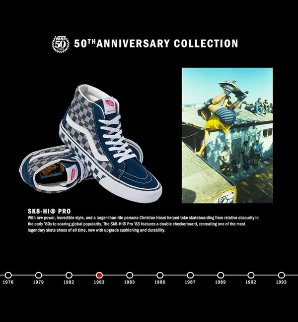 Vans SK8-HI Reissue '83 Checker Blue Grey 50th Anniversary Ltd