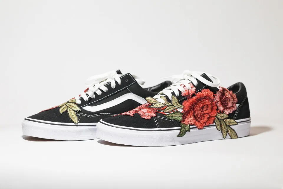 VANS SK8-LOW Original Custom 'Rose Bush' Premium Edition