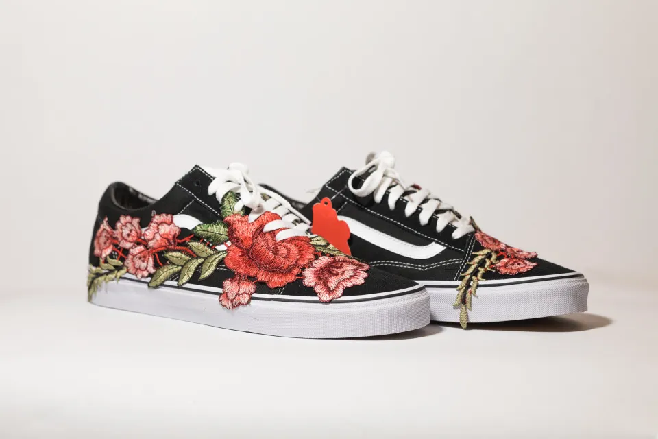 VANS SK8-LOW Original Custom 'Rose Bush' Premium Edition