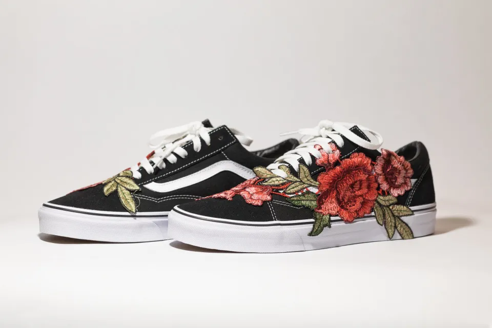 VANS SK8-LOW Original Custom 'Rose Bush' Premium Edition