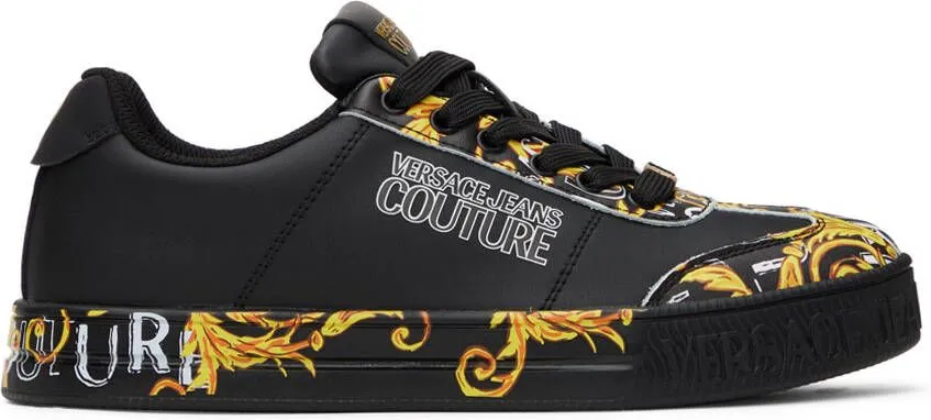 Versace Jeans Couture Black & Gold Court 88 Sneakers