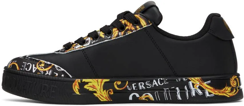 Versace Jeans Couture Black & Gold Court 88 Sneakers