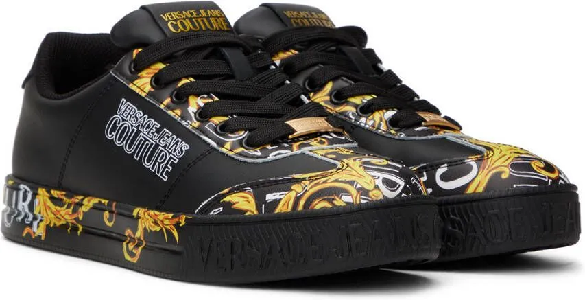 Versace Jeans Couture Black & Gold Court 88 Sneakers