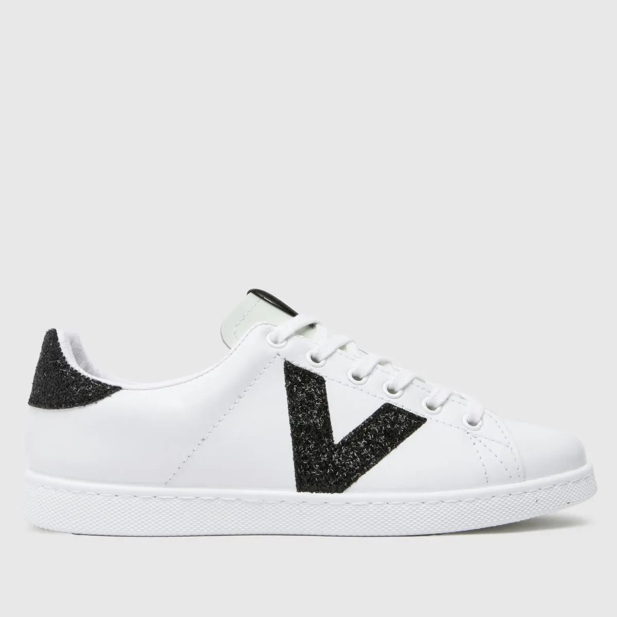 victoria tenis glitter trainers in white & black