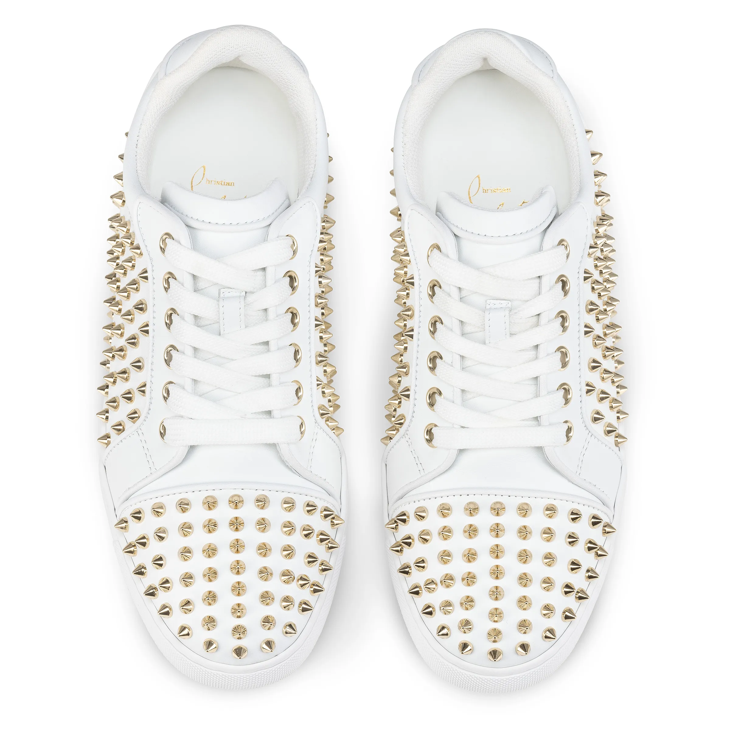 Vieira Night Spikes Sneakers - Smooth calf leather, nappa leather and spikes - White - Women