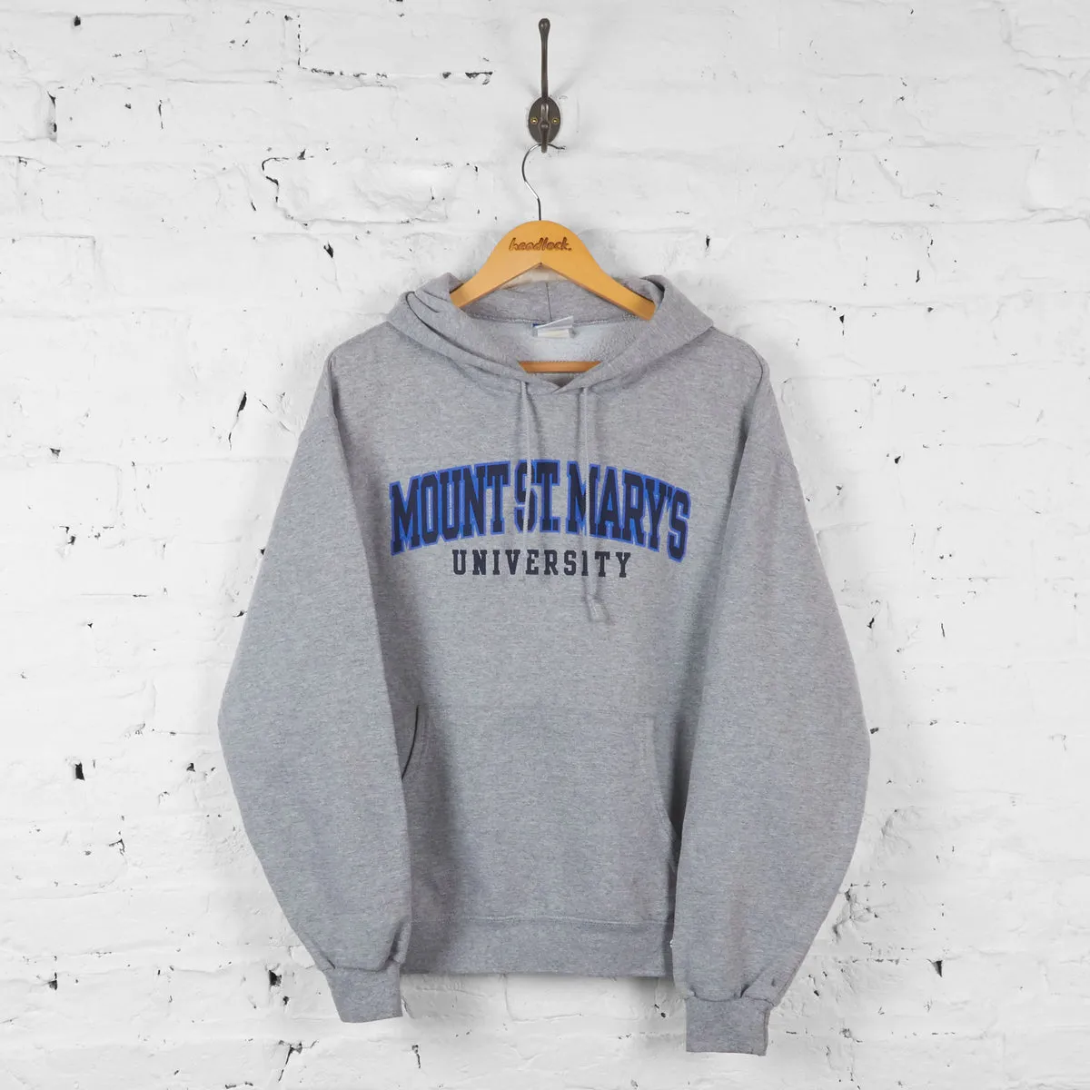 Vintage Champion Mount St. Marys University Hoodie - Grey - L