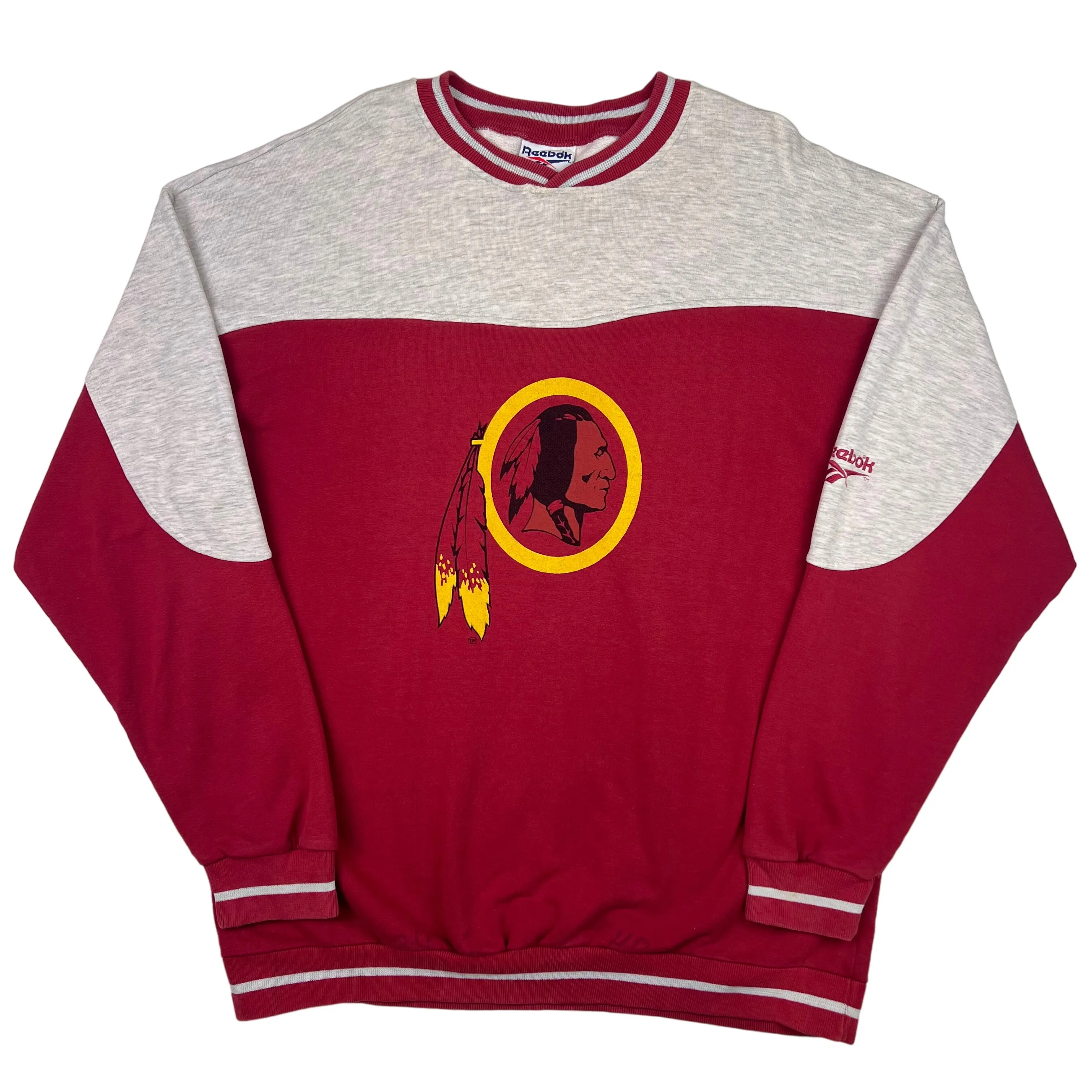 Vintage Reebok Washington Redskins Sweatshirt Maroon Grey Rare