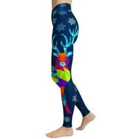 Vivid Reindeer Yoga Leggings