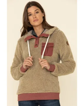 Wanakome Women's Fay Snap Neck Sherpa Hooded Pullover