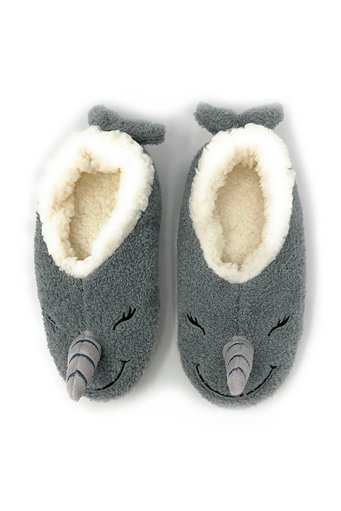 West of CamdenWomens Fluffy Slipper | Narwhal