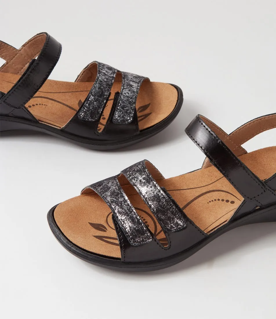 WESTLAND BY JOSEF SEIBEL Ibiza 86 Schwarz Kombi Leather Sandals