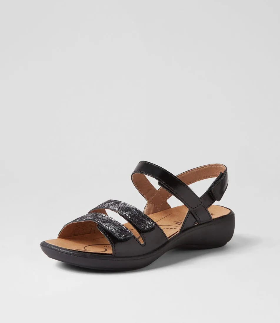 WESTLAND BY JOSEF SEIBEL Ibiza 86 Schwarz Kombi Leather Sandals