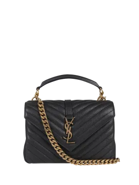 WOMAN SAINT LAURENT BLACK LEATHER COLLEGE MEDIUM BAG