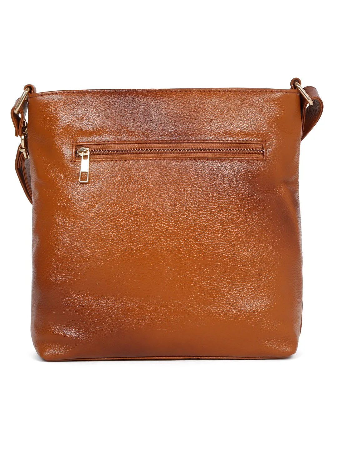 Women Tan Leather Texture Sling Bag