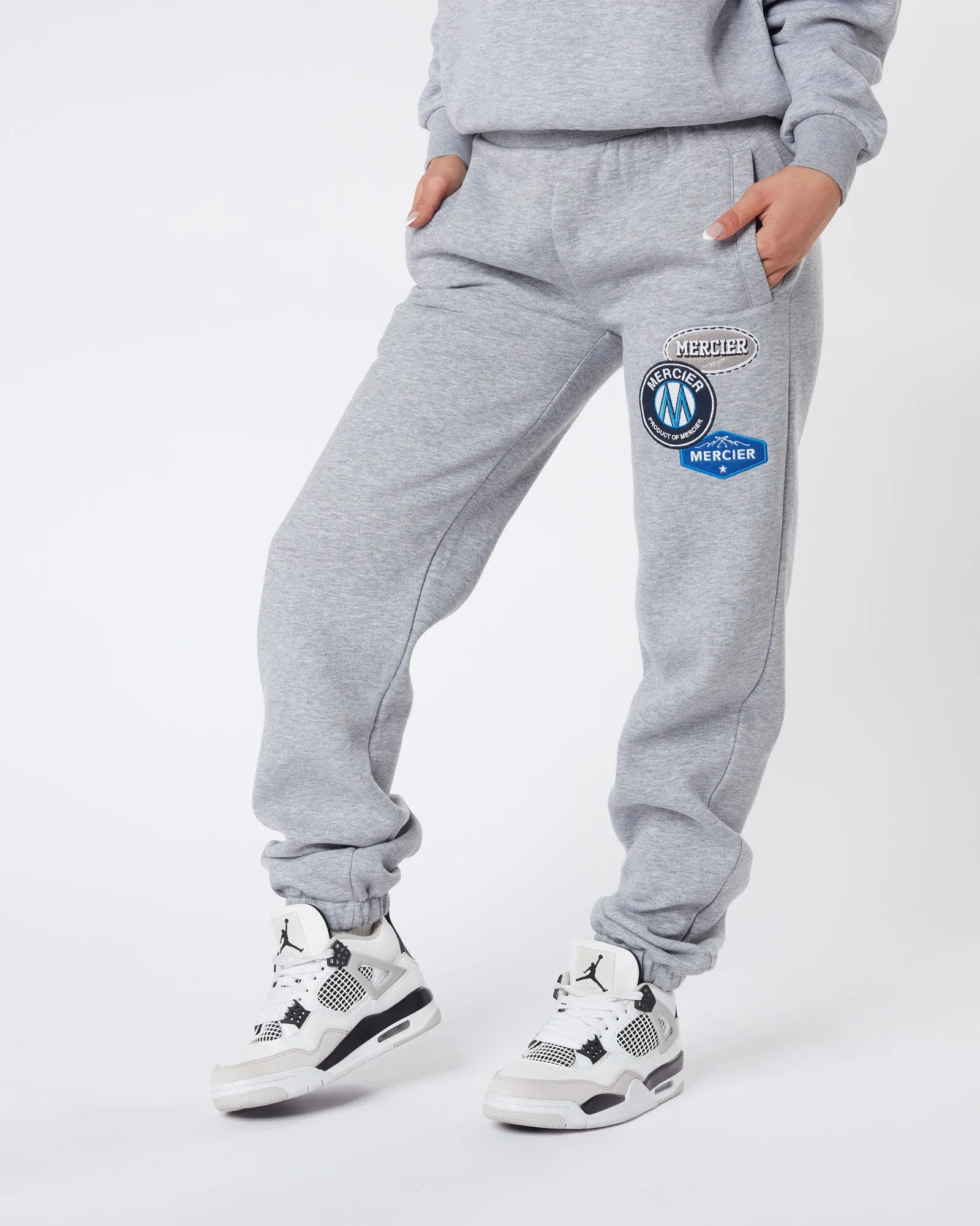 Womens Grey Marl OG Badge Joggers