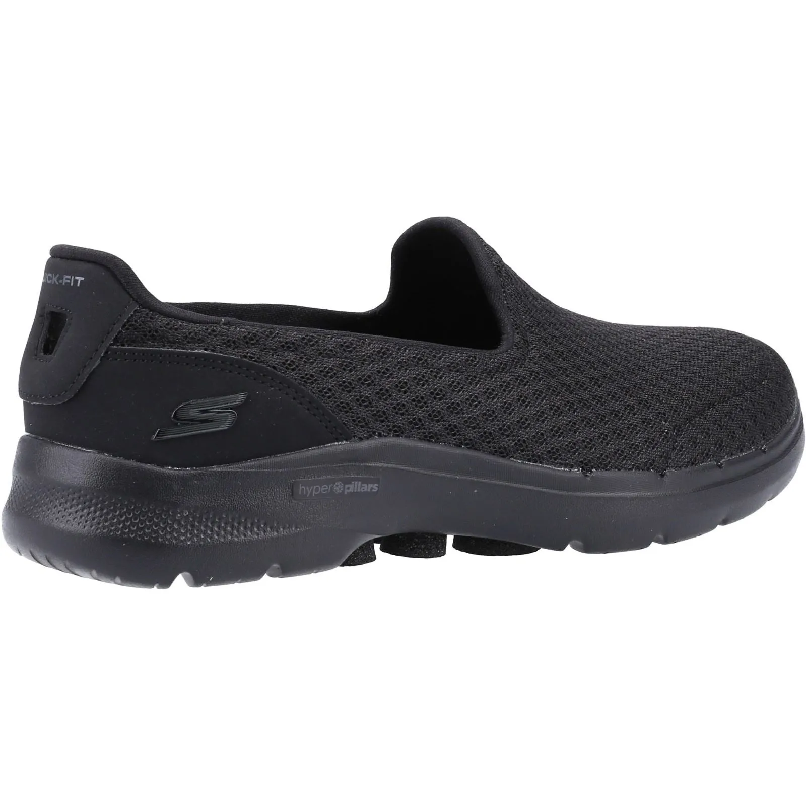 Women's Wide Fit Skechers 124508 Go Walk 6 Big Splash Sneakers - Black/Black