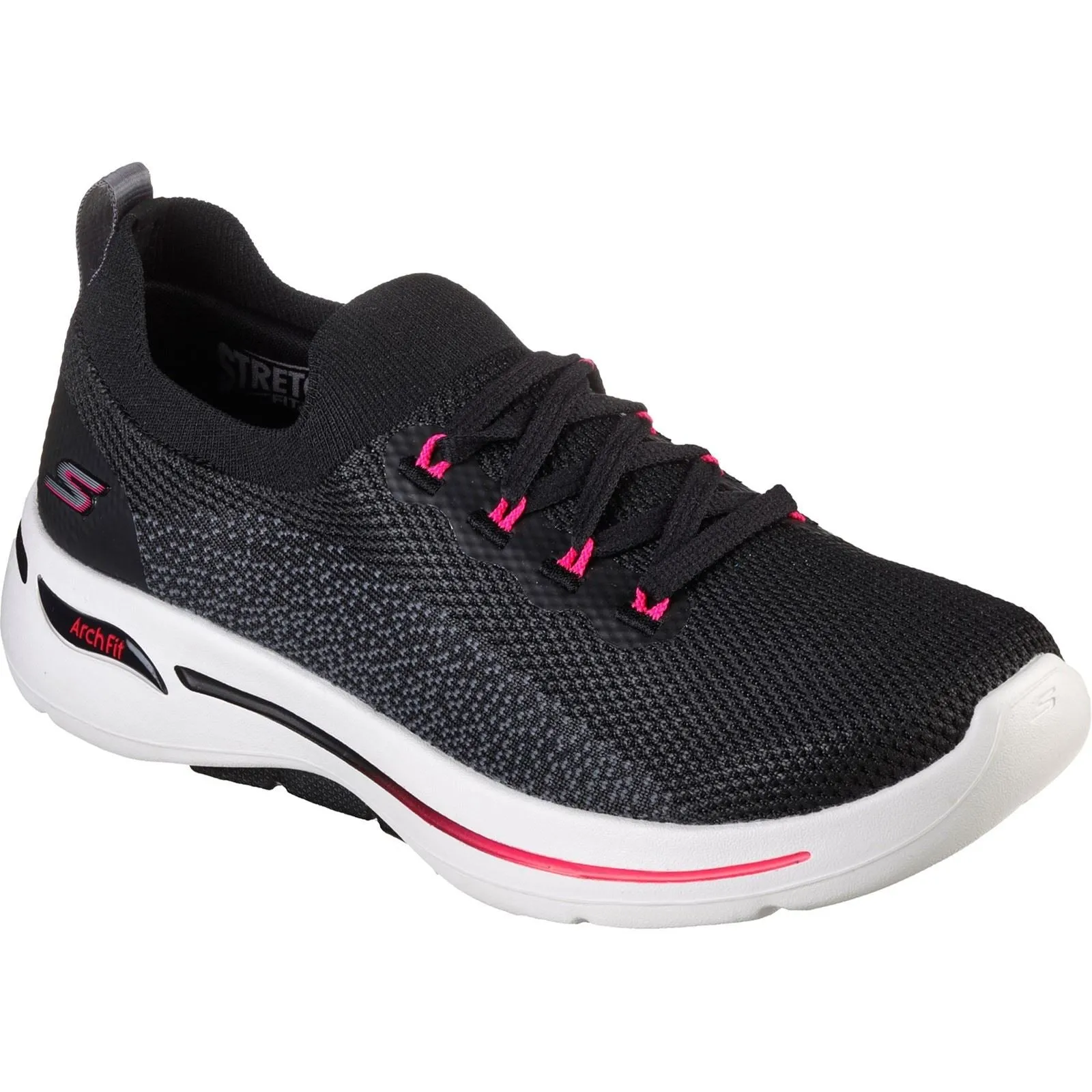 Women's Wide Fit Skechers 124863 Go Walk Arch Fit Clancy Sneakers