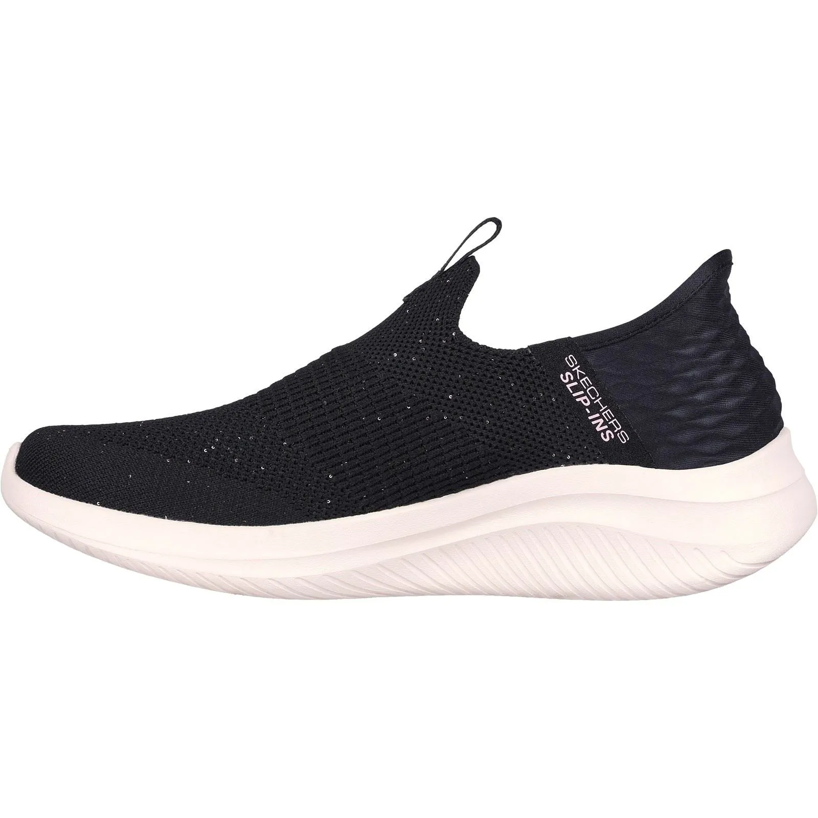 Women's Wide Fit Skechers 149594 Slip-ins Ultra Flex 3.0 Sneakers -  Black/Rose Gold