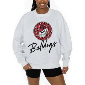 Women's Gameday Couture Ash Georgia Bulldogs Premium Fleece Pullover Sweatshirt