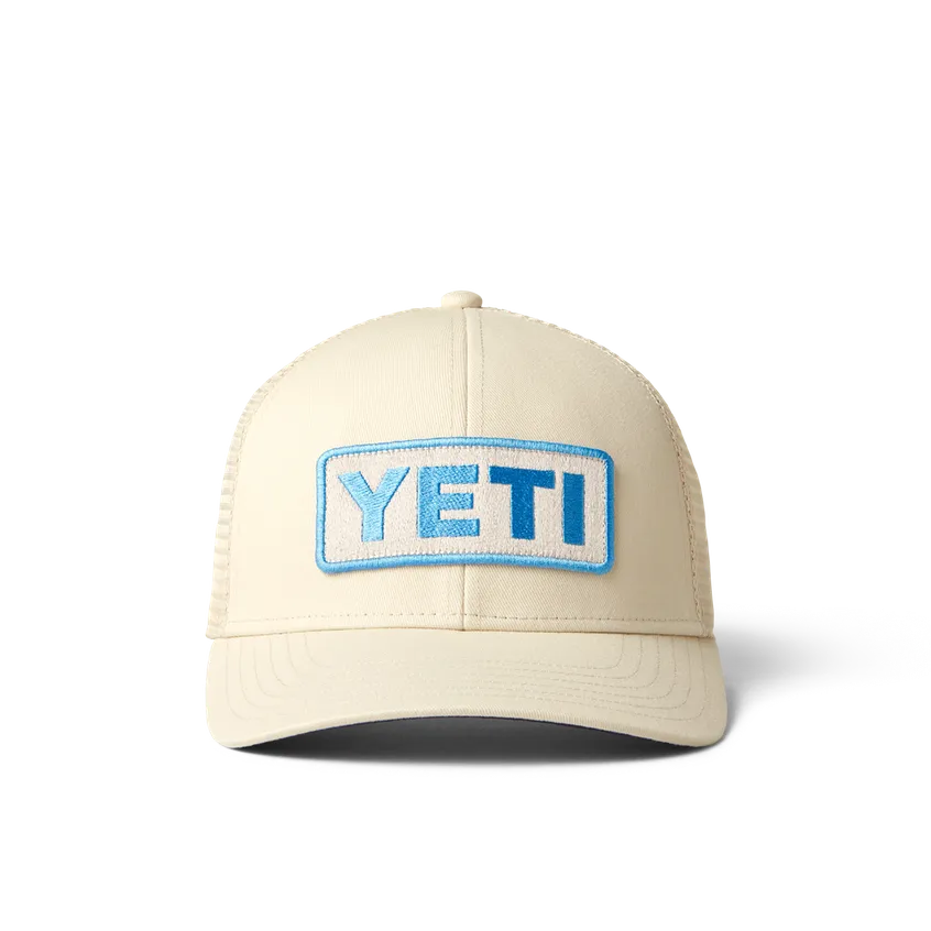 YETI Logo Badge Trucker Hat-Cream