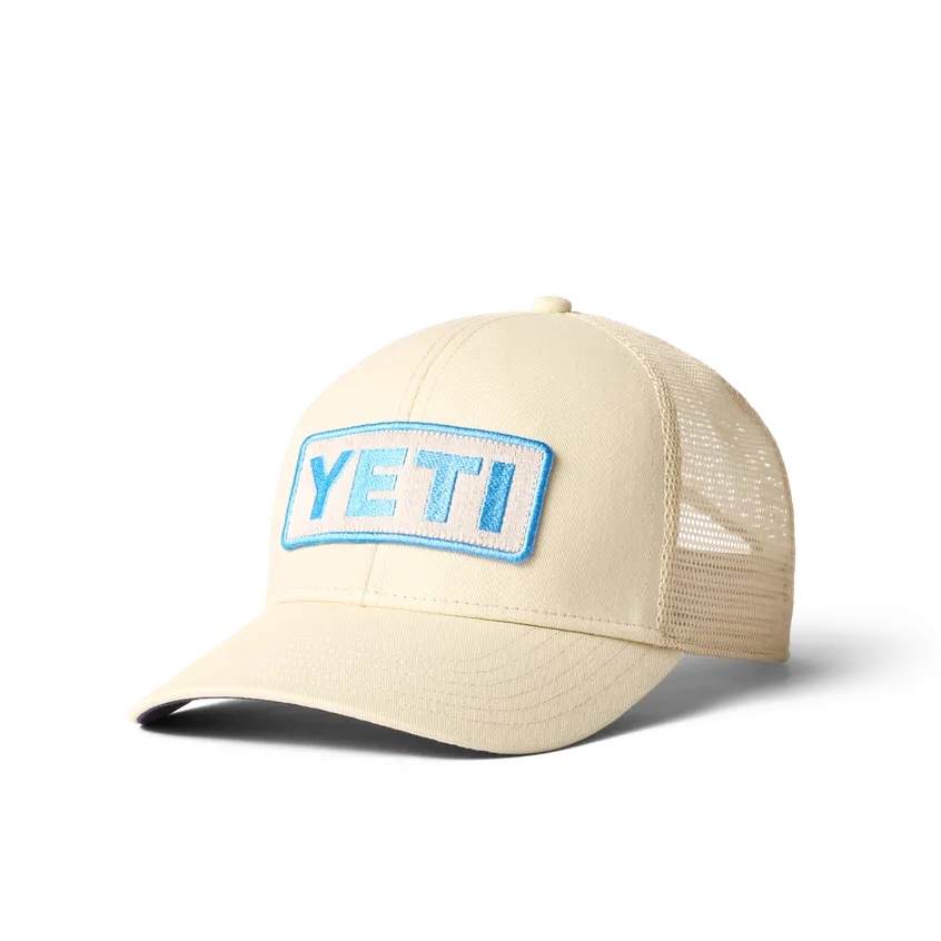 YETI Logo Badge Trucker Hat-Cream